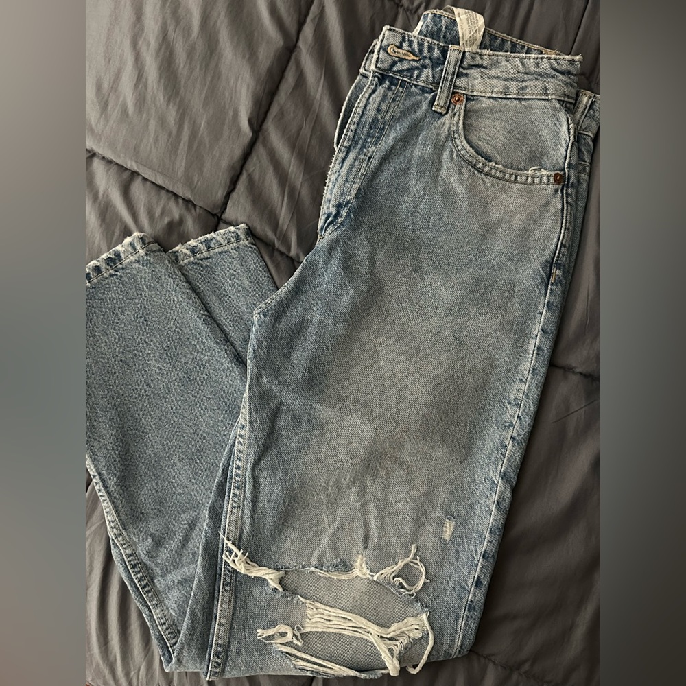 Zara High Rise Distressed Mom Jean - Picture 2 of 3